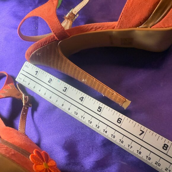 VTG๐JustFab Palermo 6' High Heel Open Toe Sandal w/ Ankle Straps & Platform 10M - Picture 8 of 16